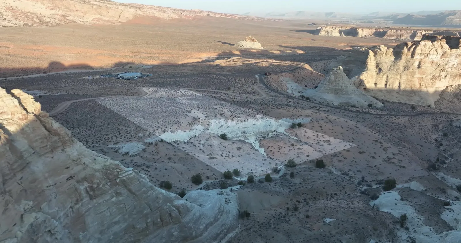 Shaded property outline over the desert at Amangiri